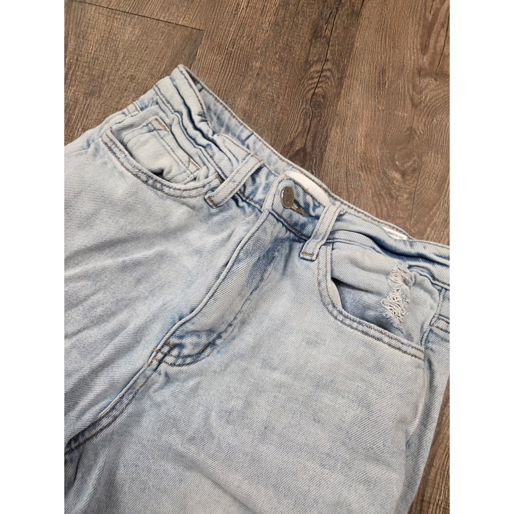 Vervet Super High Rise Wide Leg Jeans Double Button Light Wash Size 27 - Picture 2 of 5